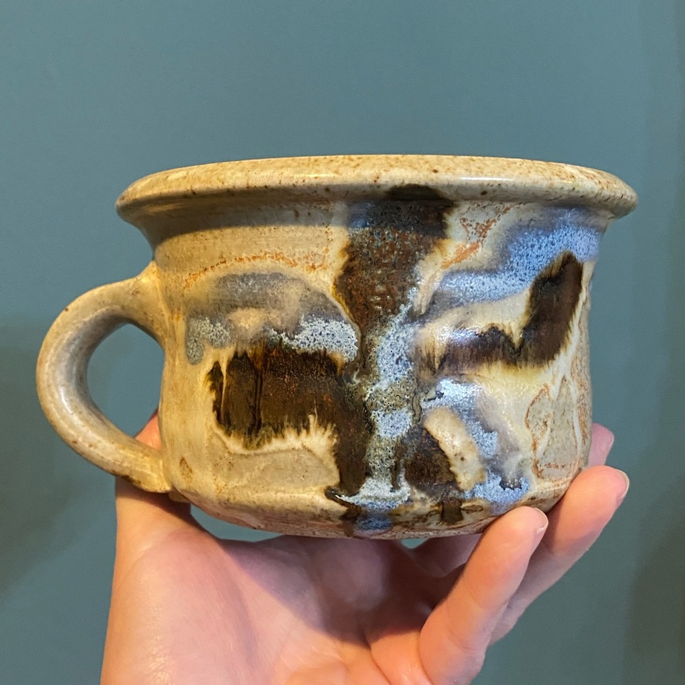 Studio Art Pottery Soup Mug - hand crafted and painted by Tested by Fire Studio